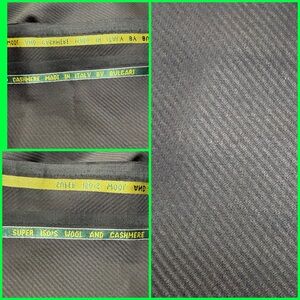 Bulgari black brown Wool and Cashmere Fabric 1 yard